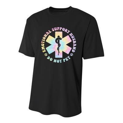 Emotional Support Husband Do Not Pet Funny Youth Performance Sprint T-Shirt