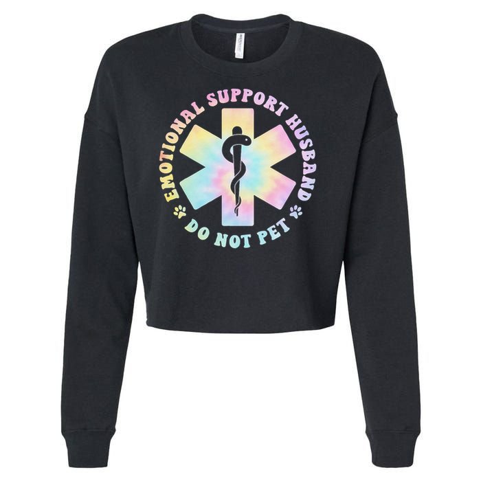 Emotional Support Husband Do Not Pet Funny Cropped Pullover Crew