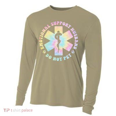 Emotional Support Husband Do Not Pet Funny Cooling Performance Long Sleeve Crew