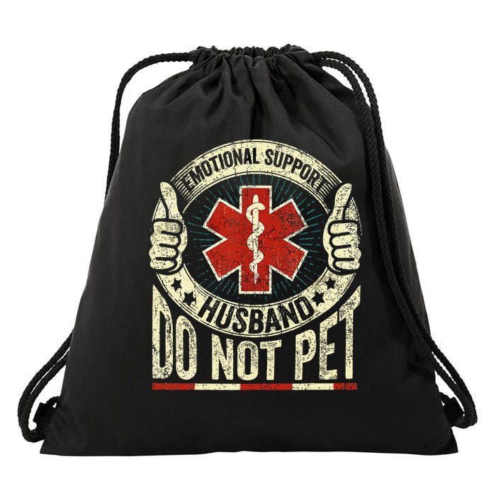 Emotional Support Husband Do Not Pet Drawstring Bag