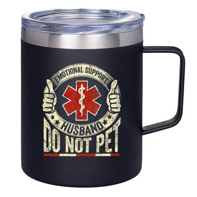 Emotional Support Husband Do Not Pet 12oz Stainless Steel Coffee Mug