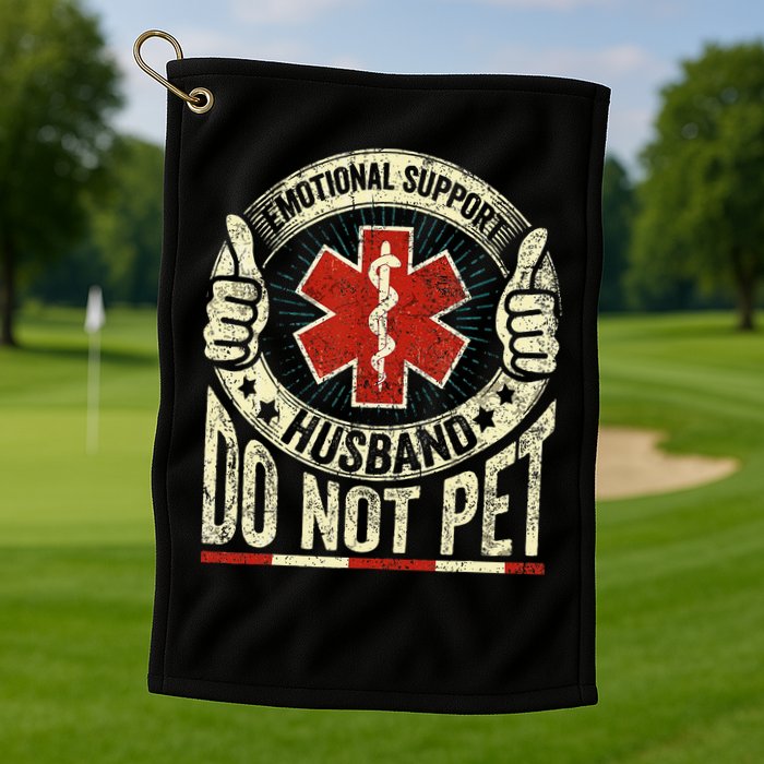 Emotional Support Husband Do Not Pet Golf Towel