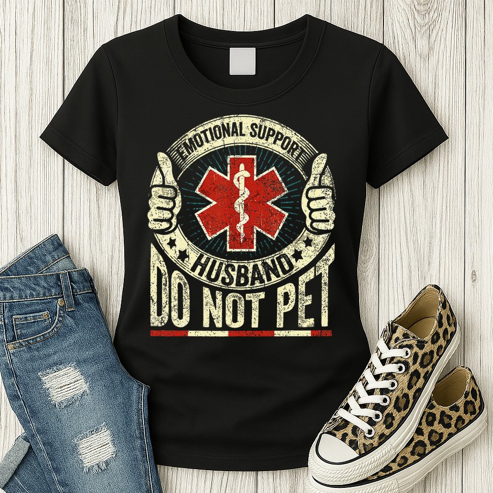 Emotional Support Husband Do Not Pet Womens T-Shirt