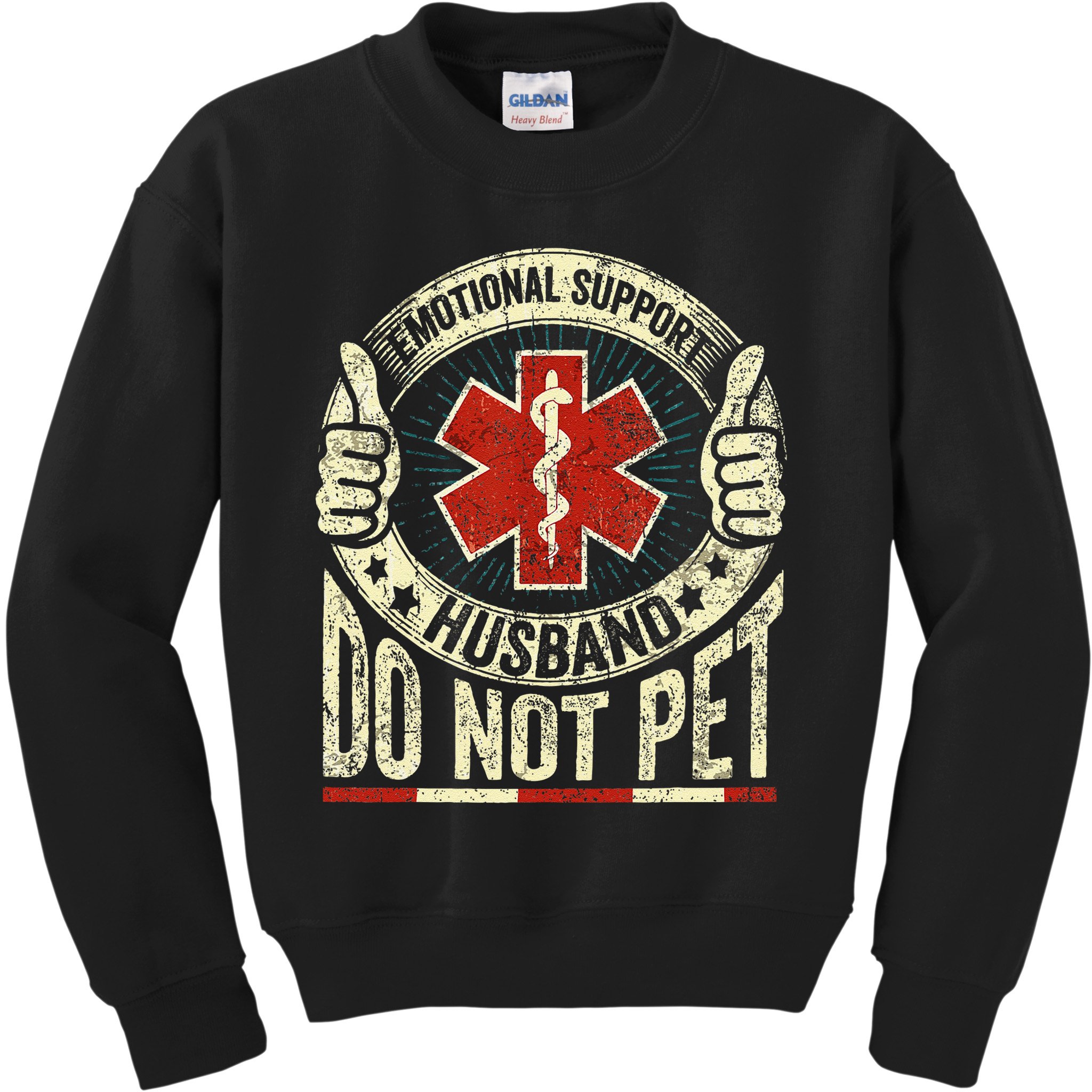 Emotional Support Husband Do Not Pet Kids Sweatshirt