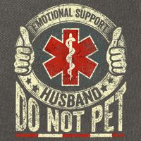 Emotional Support Husband Do Not Pet Cotton Canvas Backpack