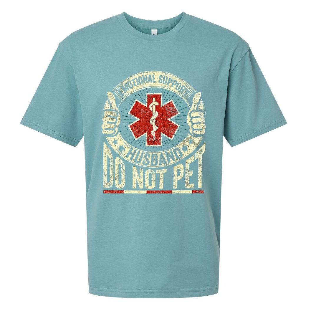 Emotional Support Husband Do Not Pet Sueded Cloud Jersey T-Shirt