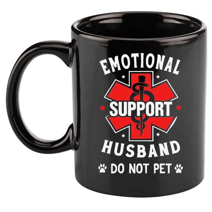 Emotional Support Husband Do Not Pet 11oz C Handle Ceramic Mug