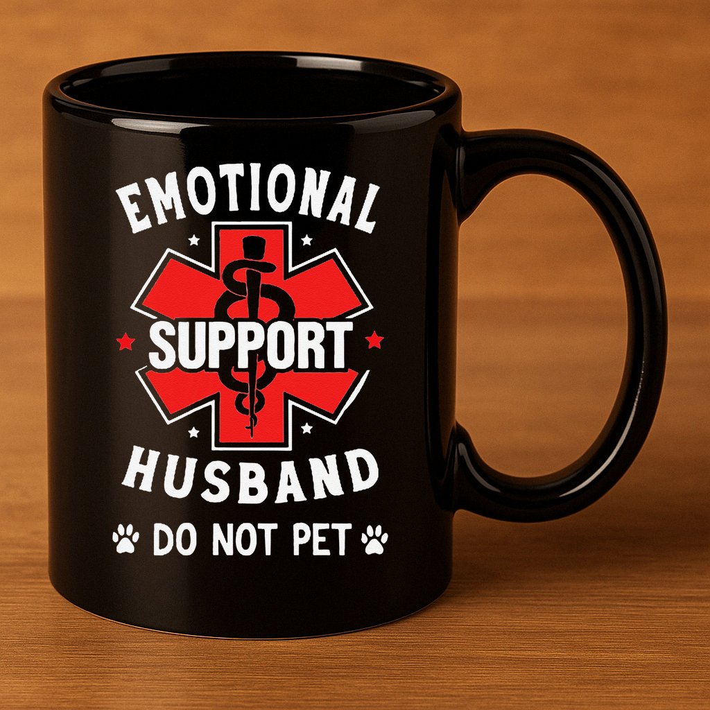 Emotional Support Husband Do Not Pet 11oz C Handle Ceramic Mug