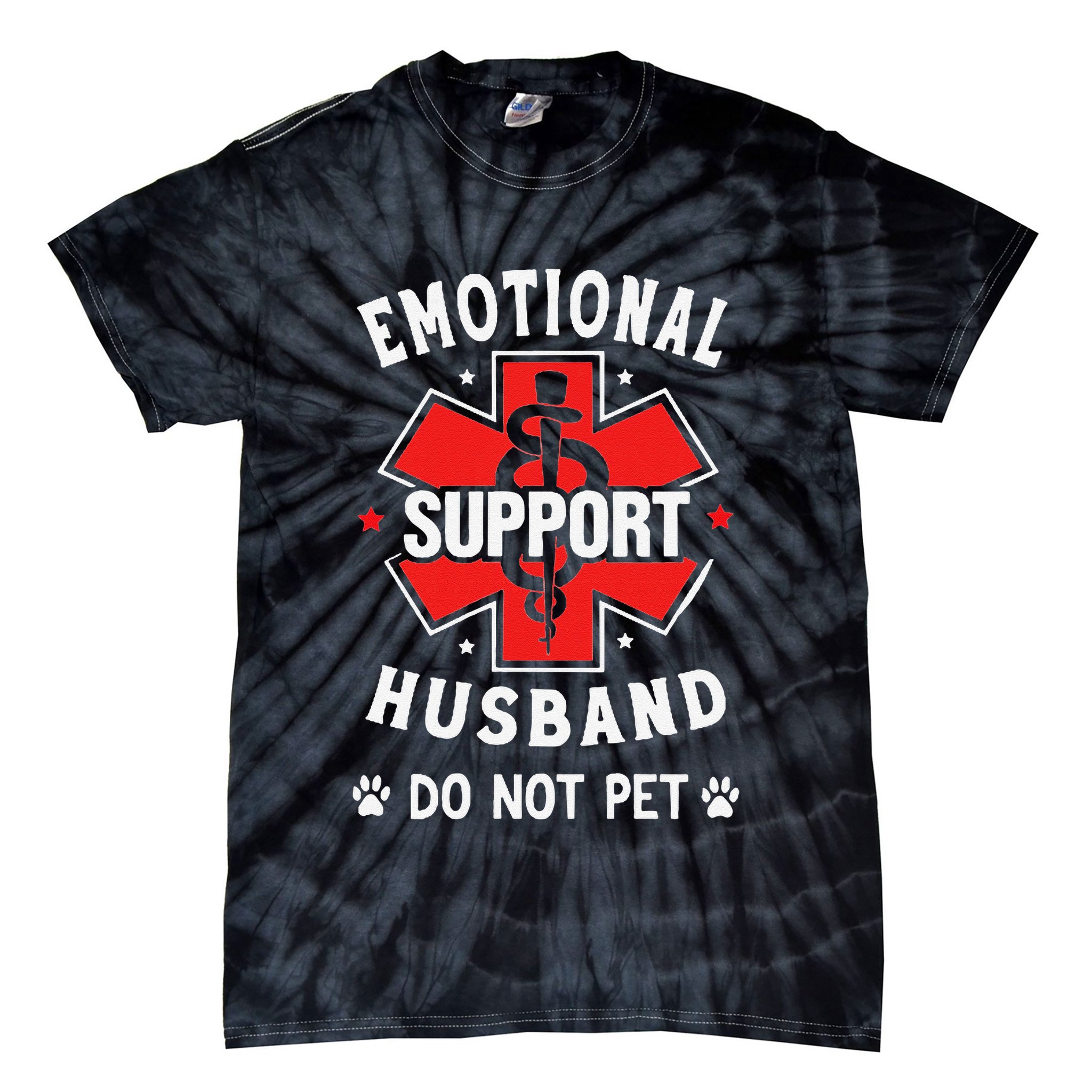 Emotional Support Husband Do Not Pet Tie-Dye T-Shirt
