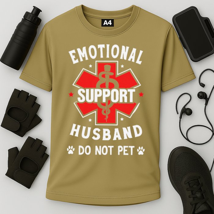Emotional Support Husband Do Not Pet Cooling Performance Crew T-Shirt