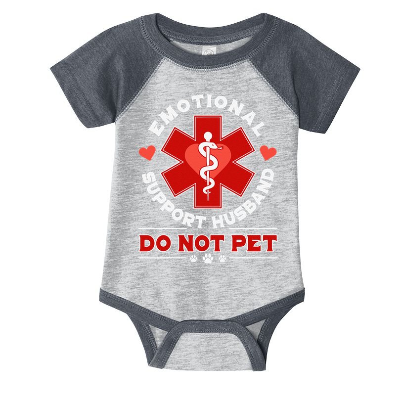Emotional Support Husband Do Not Pet Infant Baby Jersey Bodysuit