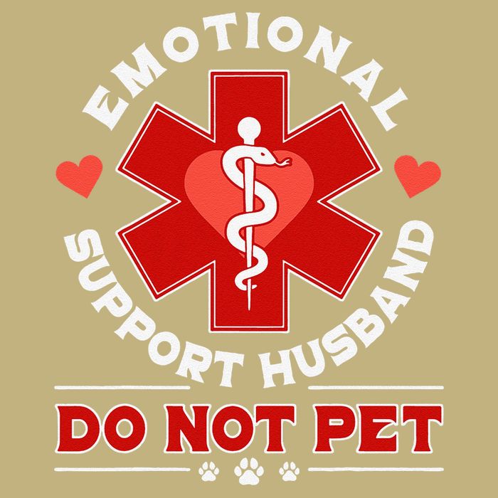 Emotional Support Husband Do Not Pet Button