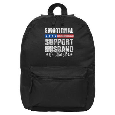 Emotional Support Husband Do Not Pet - Vintage American 16 in Basic Backpack