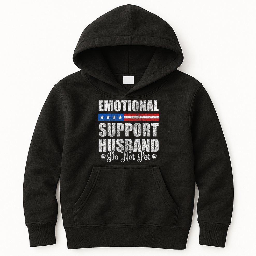 Emotional Support Husband Do Not Pet - Vintage American Kids Hoodie