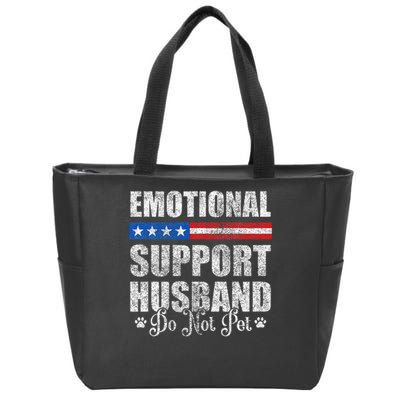 Emotional Support Husband Do Not Pet - Vintage American Zip Tote Bag