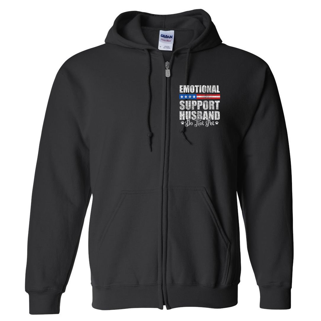 Emotional Support Husband Do Not Pet - Vintage American Full Zip Hoodie