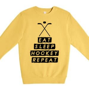 Eat Sleep Hockey Ice Hockey Gift Premium Crewneck Sweatshirt