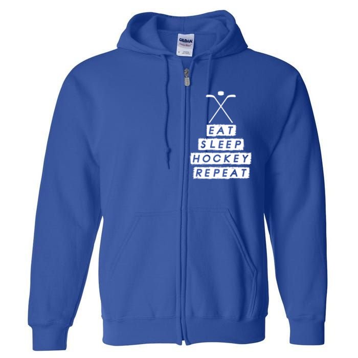 Eat Sleep Hockey Ice Hockey Gift Full Zip Hoodie