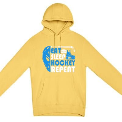 Eat Sleep Hockey Repeat Christmas For N Adult Hockey Gift Premium Pullover Hoodie