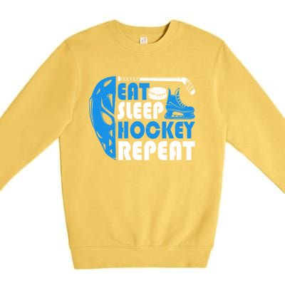 Eat Sleep Hockey Repeat Christmas For N Adult Hockey Gift Premium Crewneck Sweatshirt