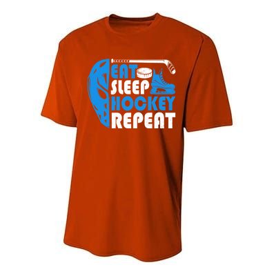 Eat Sleep Hockey Repeat Christmas For N Adult Hockey Gift Performance Sprint T-Shirt