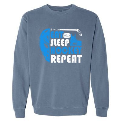 Eat Sleep Hockey Repeat Christmas For N Adult Hockey Gift Garment-Dyed Sweatshirt