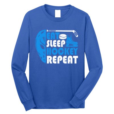 Eat Sleep Hockey Repeat Christmas For N Adult Hockey Gift Long Sleeve Shirt