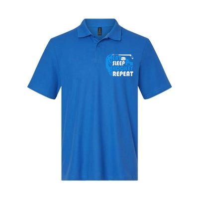 Eat Sleep Hockey Repeat Christmas For N Adult Hockey Gift Softstyle Adult Sport Polo