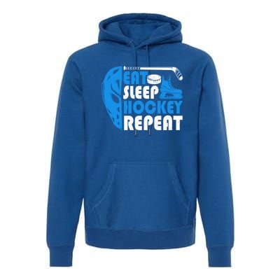 Eat Sleep Hockey Repeat Christmas For N Adult Hockey Gift Premium Hoodie