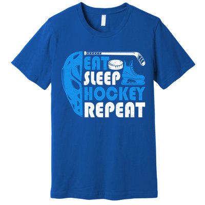 Eat Sleep Hockey Repeat Christmas For N Adult Hockey Gift Premium T-Shirt