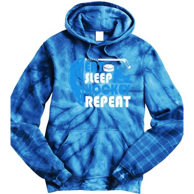 Eat Sleep Hockey Repeat Christmas For N Adult Hockey Gift Tie Dye Hoodie