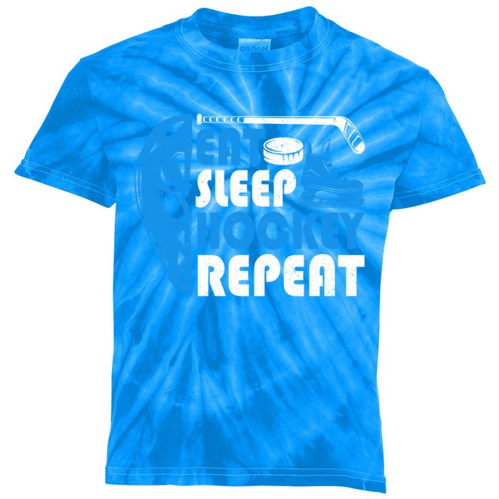 Eat Sleep Hockey Repeat Christmas For N Adult Hockey Gift Kids Tie-Dye T-Shirt