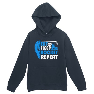 Eat Sleep Hockey Repeat Christmas For N Adult Hockey Gift Urban Pullover Hoodie