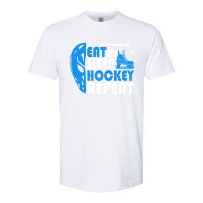 Eat Sleep Hockey Repeat Christmas For N Adult Hockey Gift Softstyle CVC T-Shirt