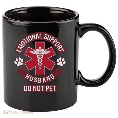 Emotional Support Husband Do Not Pet 11oz C Handle Ceramic Mug
