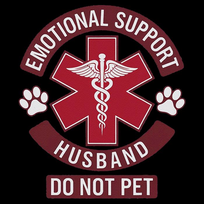 Emotional Support Husband Do Not Pet Drawstring Bag