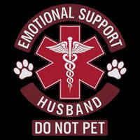 Emotional Support Husband Do Not Pet Cropped Pullover Crew