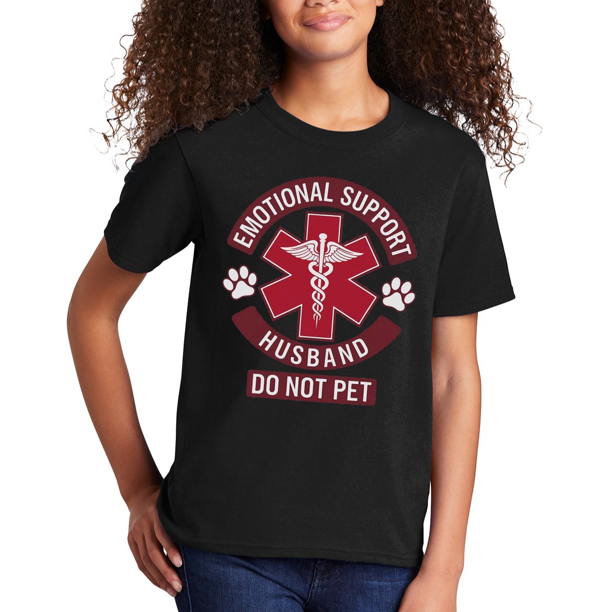 Emotional Support Husband Do Not Pet Kids T-Shirt