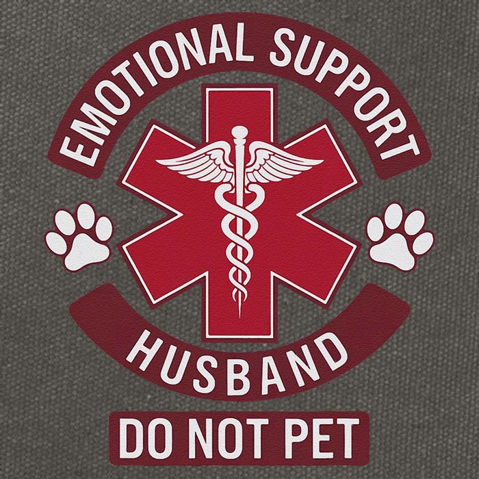 Emotional Support Husband Do Not Pet Cotton Canvas Backpack