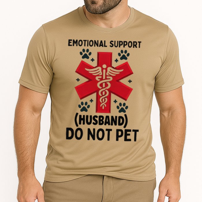 Emotional Support Husband Do Not Pet Cooling Performance Crew T-Shirt