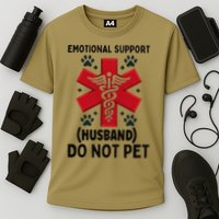 Emotional Support Husband Do Not Pet Cooling Performance Crew T-Shirt