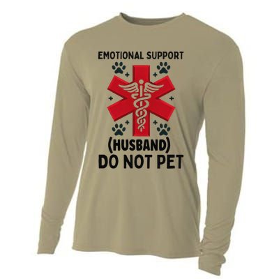 Emotional Support Husband Do Not Pet Cooling Performance Long Sleeve Crew