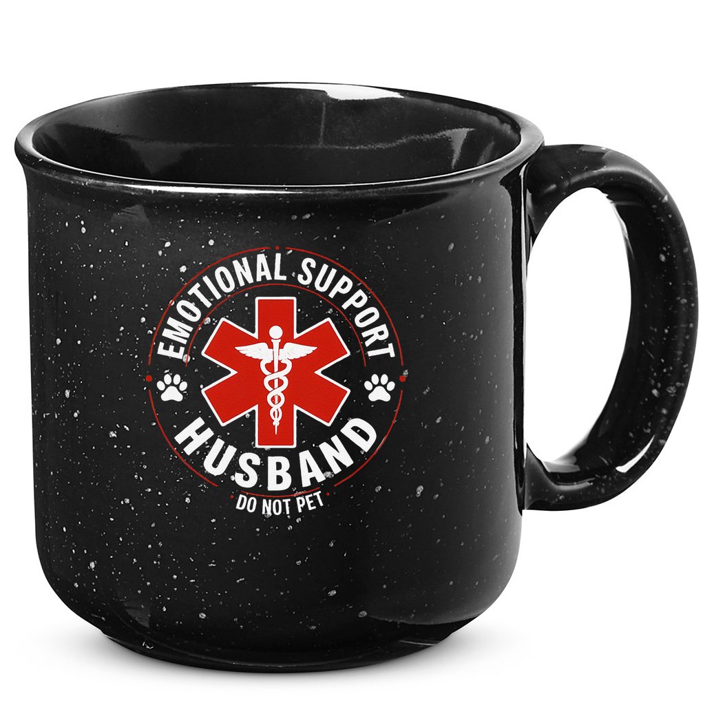 Emotional Support Husband Do Not Pet 15oz Campfire Ceramic Mug