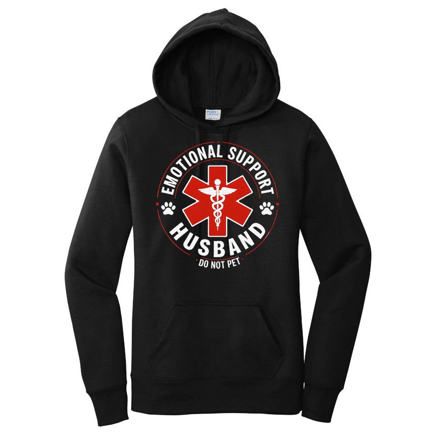 Emotional Support Husband Do Not Pet Women's Pullover Hoodie