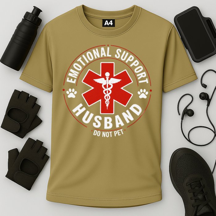 Emotional Support Husband Do Not Pet Cooling Performance Crew T-Shirt