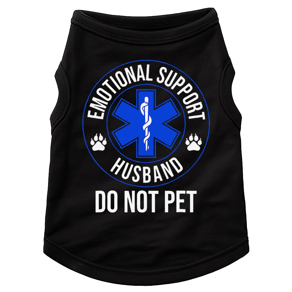 Emotional Support Husband Do Not Pet Funny Trendy Women Doggie Tank