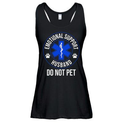Emotional Support Husband Do Not Pet Funny Trendy Women Ladies Essential Flowy Tank