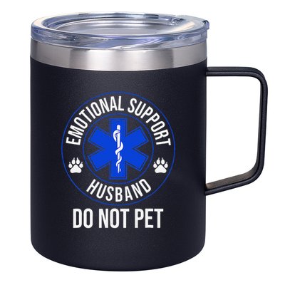 Emotional Support Husband Do Not Pet Funny Trendy Women 12oz Stainless Steel Coffee Mug