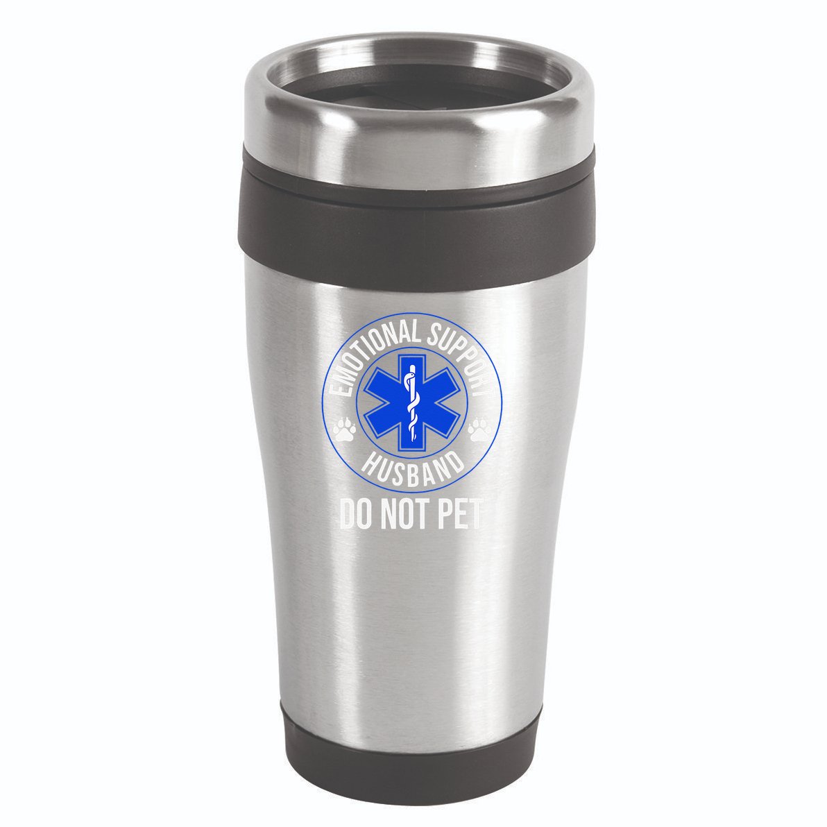 Emotional Support Husband Do Not Pet Funny Trendy Women 16oz Travel Tumbler