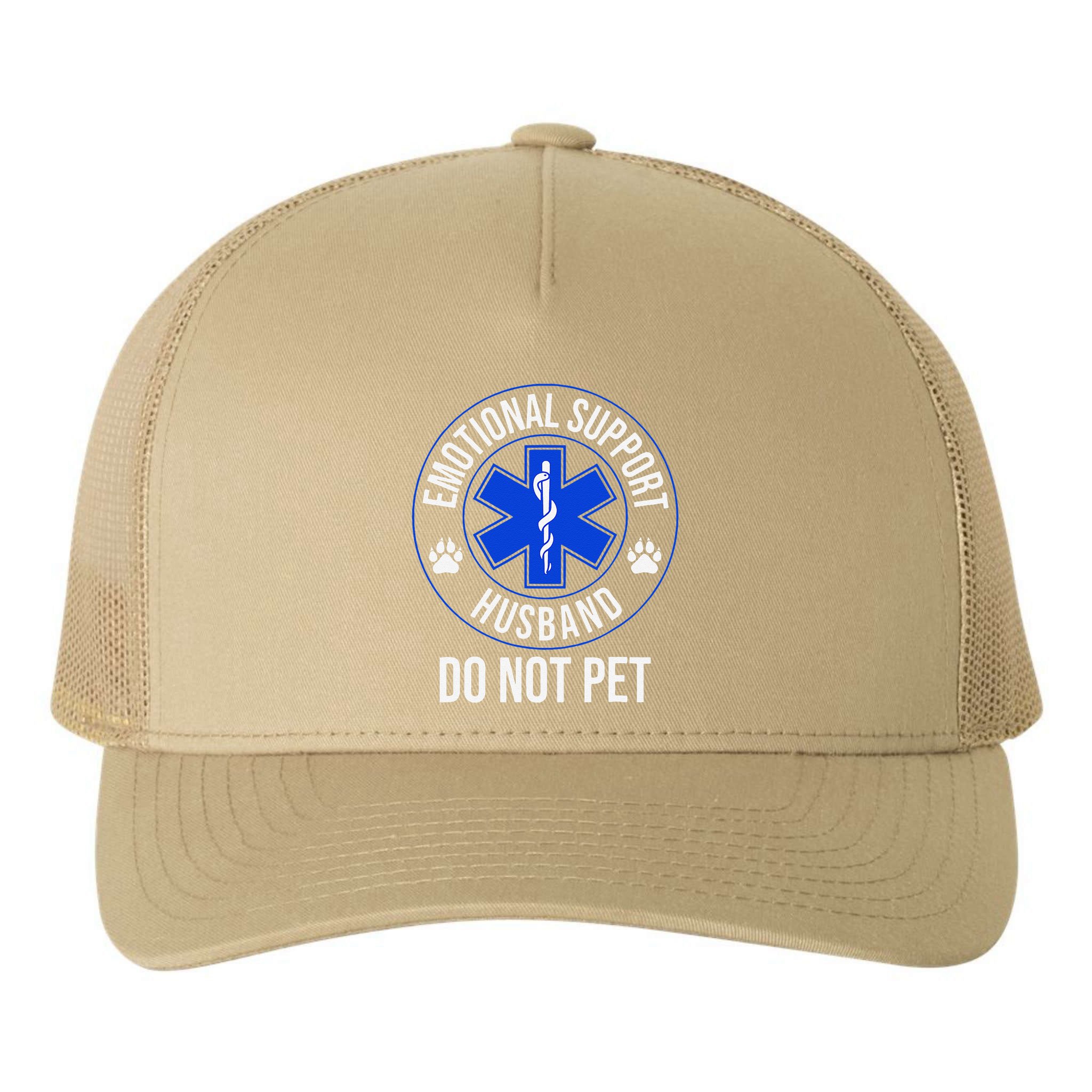 Emotional Support Husband Do Not Pet Funny Trendy Women Yupoong Adult 5-Panel Trucker Hat